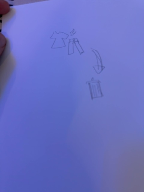 Original participant sketch: Re-Wearables: Smart Textile Recycling Bin