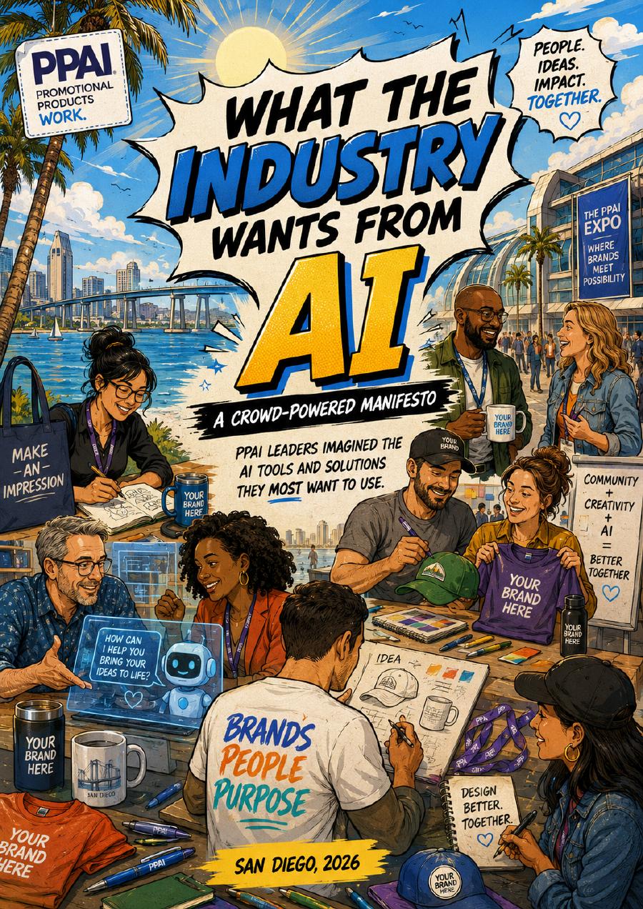 PPAI 'What the industry wants from AI' comic – page 1 of 5