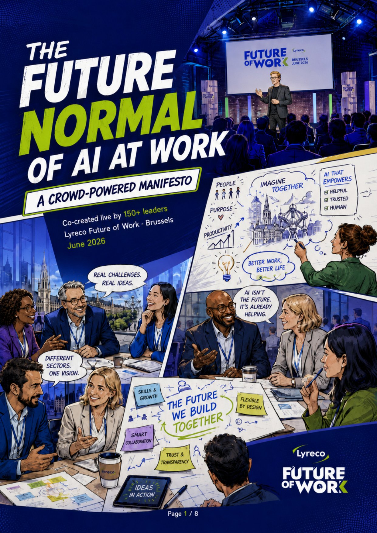 Lyreco Future of Work – The Future Normal of AI at Work comic – page 1 of 8