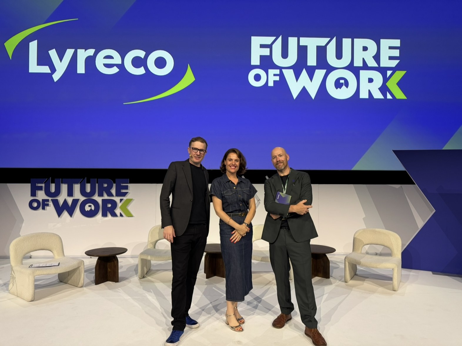 Henry Coutinho-Mason on stage at Lyreco's Future of Work, Brussels, June 2026