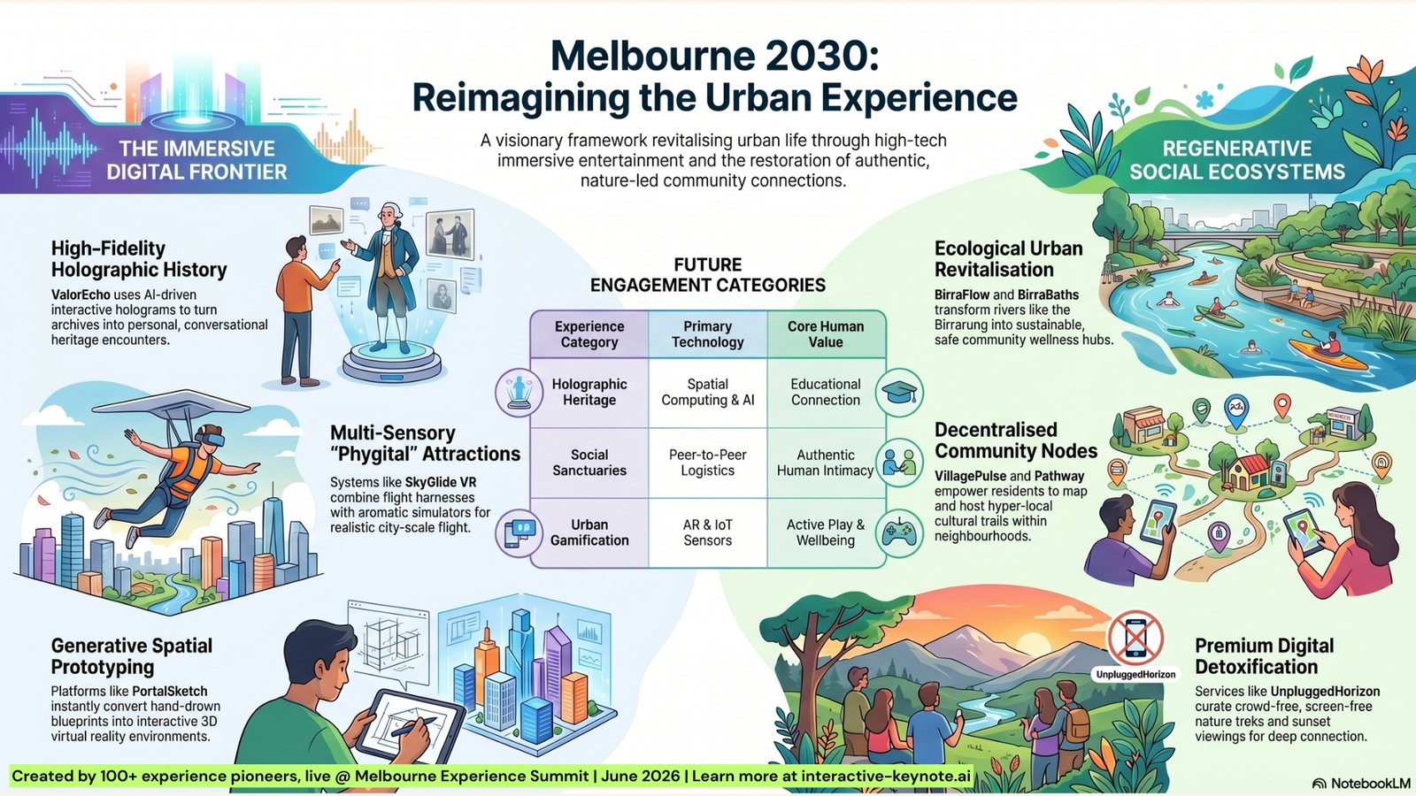 Melbourne 2030: Reimagining the Urban Experience – infographic synthesising the warm-up question's ideas