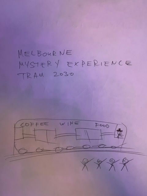 Audience sketch: TramMystère – theatrical dining on a W-class tram