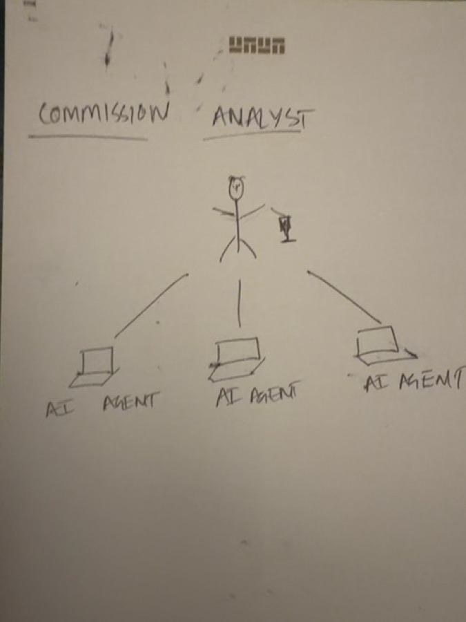 Audience sketch: AgenticPay – the analyst on the beach