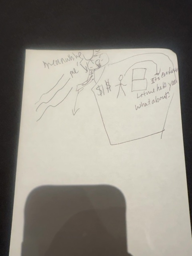 Audience sketch: Oasis – wiser ideas, on the beach