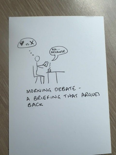 Audience sketch: ContraBrief – the briefing that argues back