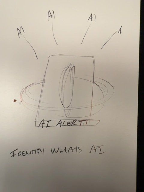 Audience sketch: AegisAI – the "is this AI?" alarm